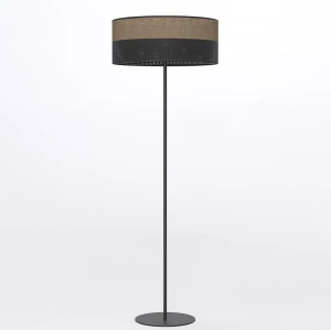 Lampa podłogowa Karbon czarny / klosz brązowy 1x E27 - Emibig