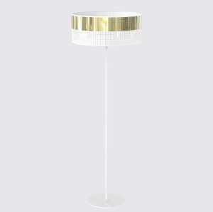 Lampa podłogowa Lux biały / klosz złoty 1x E27 - Emibig