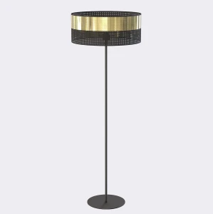 Lampa podłogowa Lux czarny / klosz złoty 1x E27 - Emibig