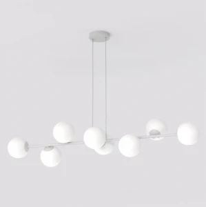 Lampa wisząca Magnus szary / klosz biały 8x E14 - Emibig