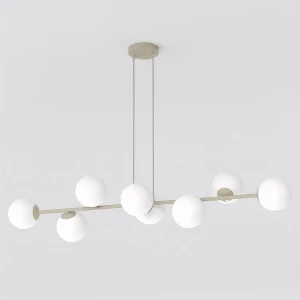 Lampa wisząca Magnus beżowy / klosz biały 8x E14 - Emibig