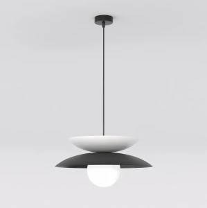 Lampa wisząca Nagoya czarny / klosz biały 1x G9 - Emibig