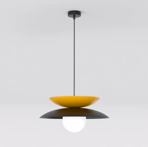 Lampa wisząca Nagoya czarny / klosz biały 1x G9 - Emibig