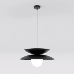 Lampa wisząca Nagoya czarny / klosz biały 1x G9 - Emibig