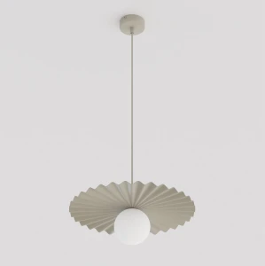 Lampa wisząca Umbra beżowy / klosz biały 1x G9 - Emibig