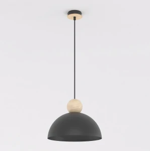 Lampa wisząca Kaki czarny 1x E27 - Emibig