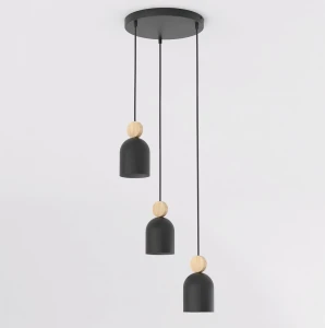 Lampa wisząca Mesi czarny 3x GU10 - Emibig