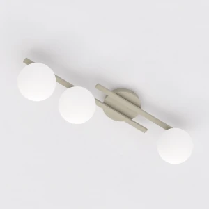 Lampa sufitowa Kairo beżowy / klosz biały 3x E14 - Emibig