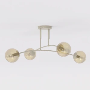 Lampa sufitowa Pregos beżowy / klosz miodowy 4x E14 - Emibig