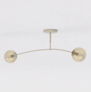 Lampa sufitowa Pregos beżowy / klosz miodowy 2x E14 - Emibig