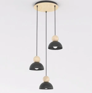 Lampa wisząca Kaki czarny 3x E27 - Emibig