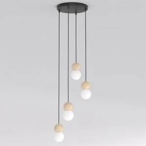 Lampa wisząca Loop czarny / klosz biały 4x G9 - Emibig