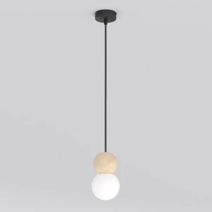Lampa wisząca Loop czarny / klosz biały 1x G9 - Emibig