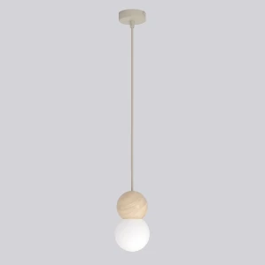 Lampa wisząca Loop beżowy / klosz biały 1x G9 - Emibig