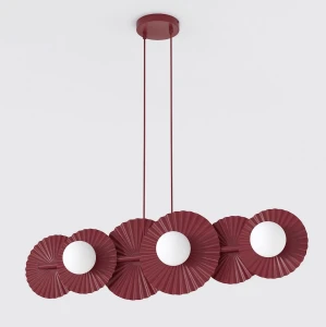Lampa wisząca Umbra burgundowty / klosz biały 6x G9 - Emibig