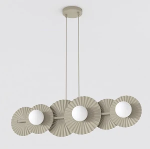 Lampa wisząca Umbra beżowy / klosz biały 6x G9 - Emibig