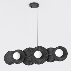 Lampa wisząca Umbra czarny / klosz biały 6x G9 - Emibig