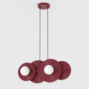 Lampa wisząca Umbra burgundowty / klosz biały 4x G9 - Emibig