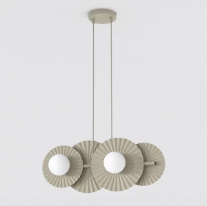 Lampa wisząca Umbra beżowy / klosz biały 4x G9 - Emibig