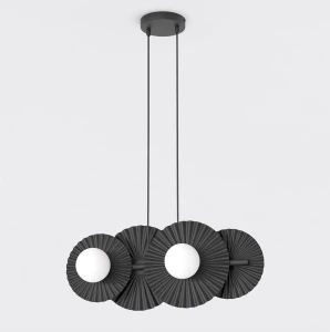 Lampa wisząca Umbra czarny / klosz biały 4x G9 - Emibig