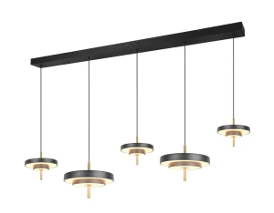 Lampa wisząca Keaton czarny, złoty i odcienie złota LED zintegrowany 340210580 - Trio