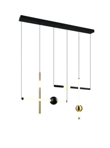 Lampa wisząca Melita czarny, złoty i odcienie złota LED zintegrowany 331510680 - Trio