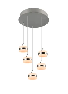 Lampa wisząca Dios srebrny i odcienie srebra LED zintegrowany 331430507 - Trio