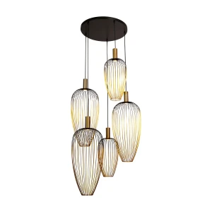 Lampa wisząca Aurelie złoty i odcienie złota, czarny GU10 (MR11) 21442/15/10 - Lucide