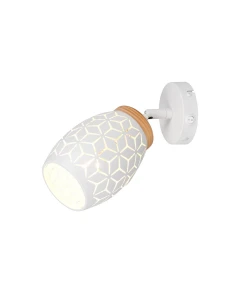 Reflektor Bidar biały, drewno jasne i ciemne E14 R81571731 - RL