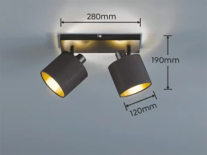 Reflektor Ikeris Dl079-80332 czarny mat, złoty E14 - RL