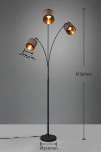 Lampa podłogowa Hecaria Dl041-41553 czarny mat, szary i odcienie szarości E14 - RL