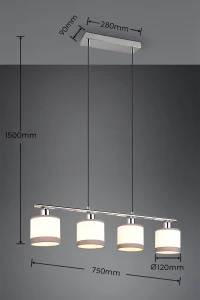 Lampa wisząca Hecaria Dl006-31554 chrom, biały E14 - RL