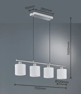 Lampa wisząca Ikeris Dl001-30334 nikiel mat E14 - RL