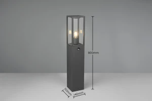 Lampa zewnętrzna stojąca Koriel Dl142401869 antracyt, przezroczysty E27 - Trio