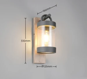 Kinkiet zewnętrzny Custyra Dl135204160 drewno jasne i ciemne E27 - Trio
