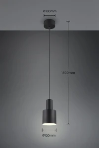Lampa wisząca Elior Dl132319400 czarny mat E27 - Trio