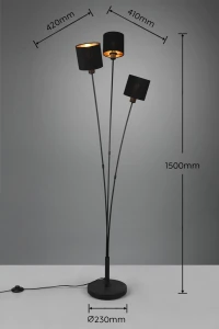 Lampa podłogowa Ikeris Dl979-46333 czarny mat, złoty E14 - RL