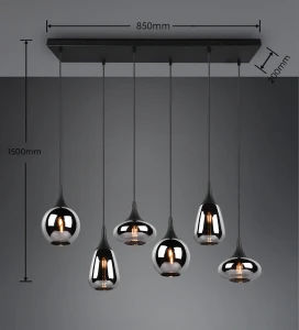 Lampa wisząca Vestari Dl632317000 czarny mat, chrom E14 - Trio