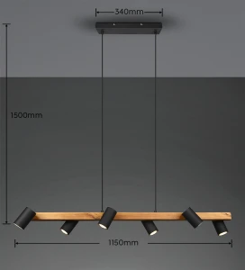 Lampa wisząca Vantos Dl632312490 czarny mat GU10 - Trio