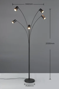 Lampa podłogowa Vantos Dl532412400 czarny mat GU10 - Trio