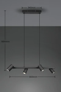 Lampa wisząca Vantos Dl432302400 czarny mat GU10 - Trio