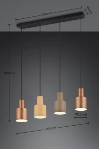 Lampa wisząca Elior Dl417319400 ciemnoszary, beżowy E27 - Trio