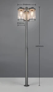 Lampa zewnętrzna stojąca Custyra Dl342404160 antracyt, przezroczysty E27 - Trio