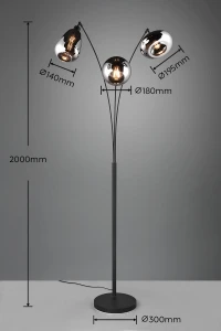 Lampa podłogowa Vestari Dl332417000 czarny mat, chrom E14 - Trio