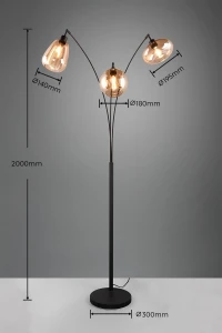 Lampa podłogowa Vestari Dl313417000 czarny mat, bursztynowy E14 - Trio