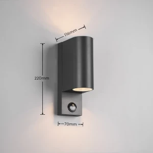 Kinkiet zewnętrzny Orvie Dl242214260 antracyt GU10 - Trio