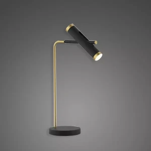 Lampa stołowa Lunette czarny matowy, satynowe złoto 5,5 cm - Altavola