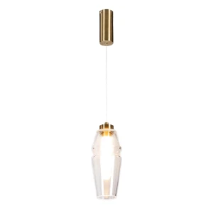 Lampa wisząca Opal złoty, transparentny 10 cm - Altavola