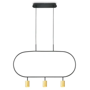 Lampa wisząca Luna czarny, Złoty - Altavola