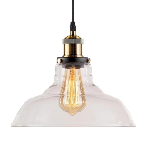 Lampa wisząca New York Loft mosiądz, transparentny 28 cm - Altavola